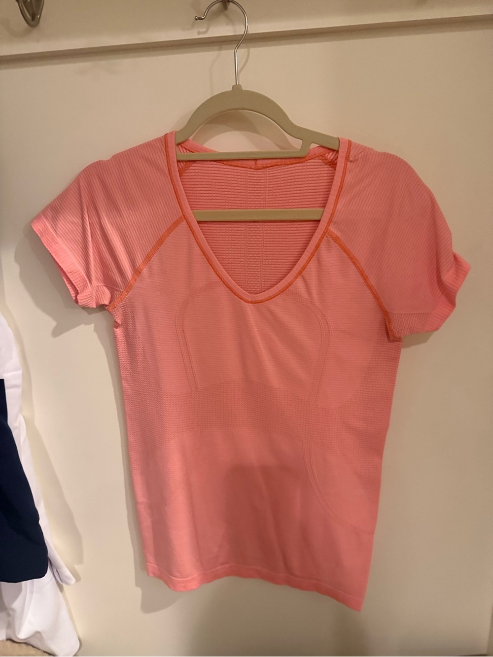 lululemon athletica Coral-Pink Short Sleeve V-Neck Active Tee